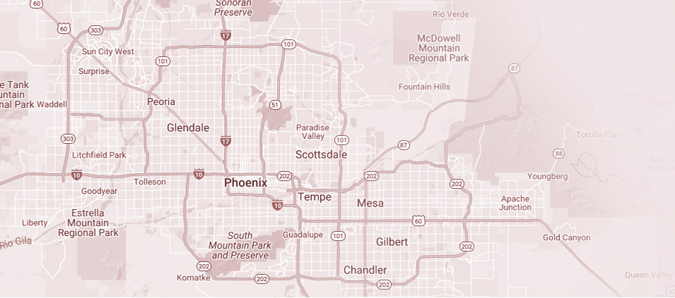 Serving All Of Metro Phoenix AZ Map